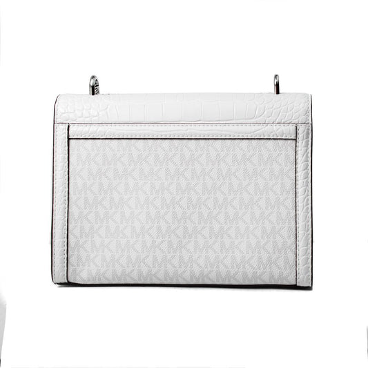 Michael Kors Whitney White Canvas Crossbody Bag – Designer Women’s Handbag 24cm