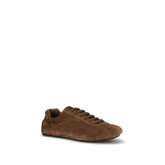 Prada Brown Calf Leather Montecarlo Re-Edition 2005 Low Top Sneakers SS26 Designer Trainers