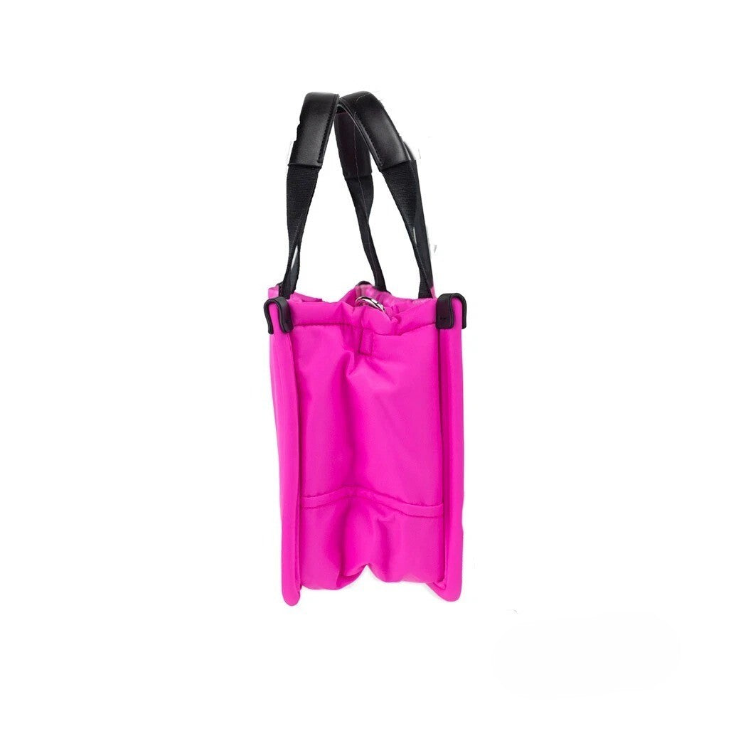 Marc Jacobs Small Neon Fuchsia Nylon Tote Bag | Convertible Designer Handbag Purse