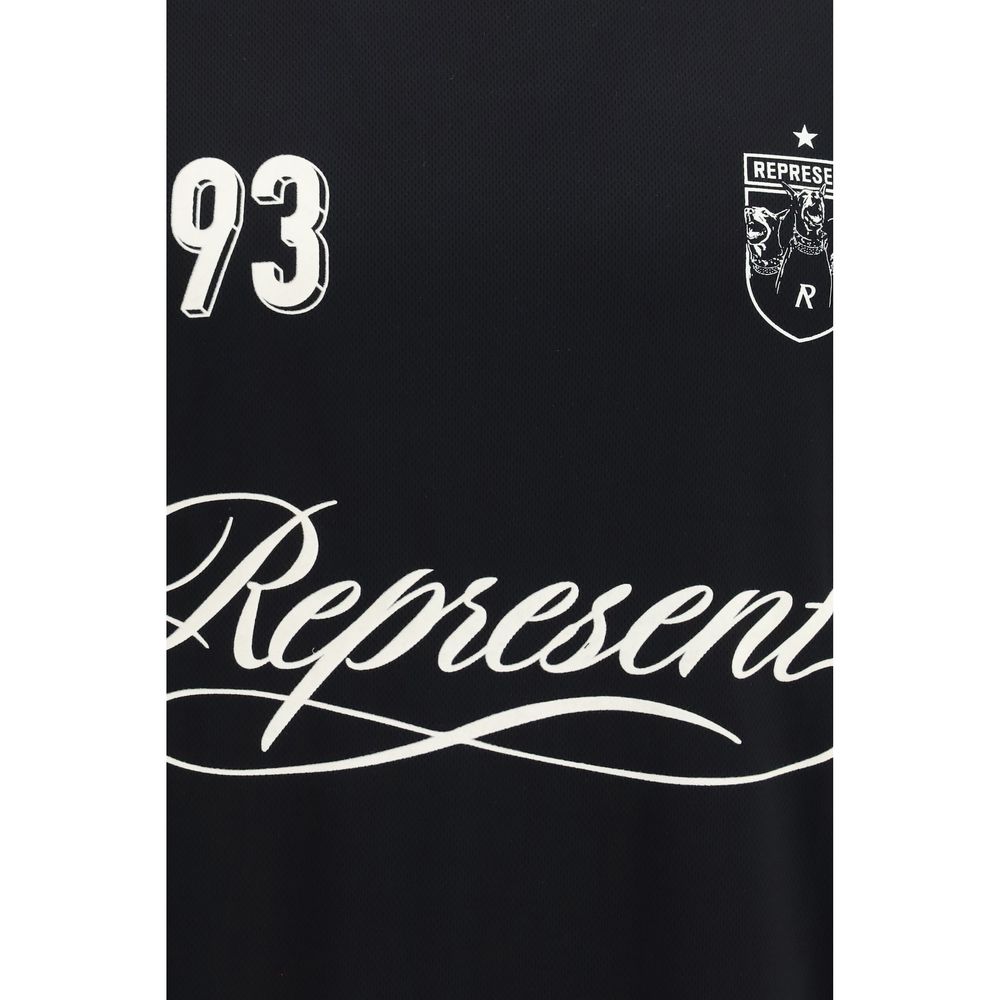 Represent Star Football Oversized T-Shirt Black Polyester AW26 Men's Designer Tee