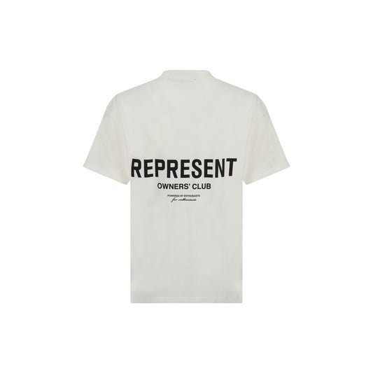 Represent White Cotton Monogram T-Shirt – Regular Fit Designer Tee