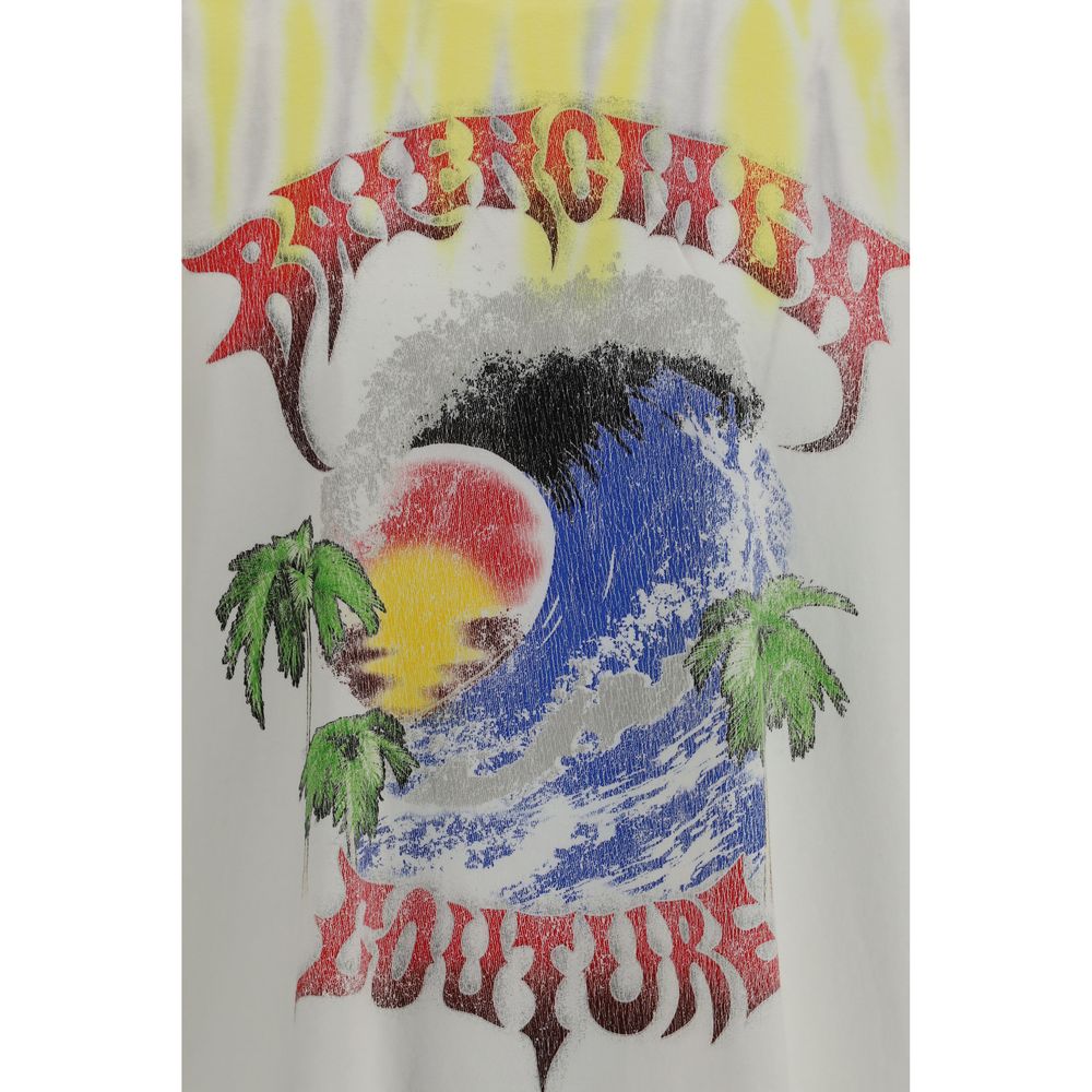 Balenciaga Extreme Tie Dye Bicolor Cotton T-Shirt Men's Designer Crew Neck Tee AW26