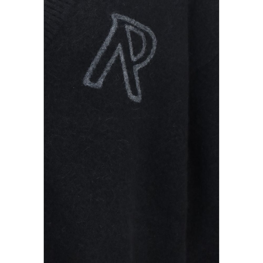 Represent Black Alpaca Vicugna Pacos Blend V-Neck Button Cardigan AW26