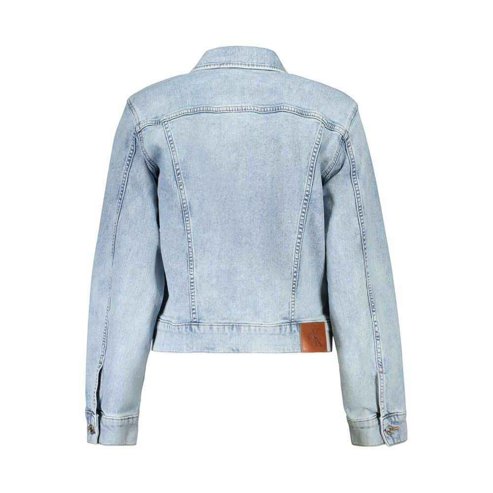 Calvin Klein Women's Light Blue Denim Jacket | Azzurro Cotton Stretch Designer Jacket