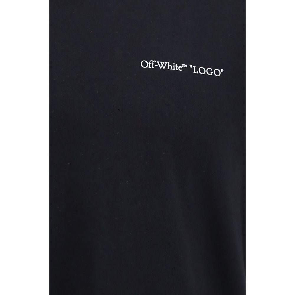 Off-White Logo Quote Black Cotton T-Shirt | Men's Designer Crew Neck Tee | AW26