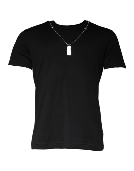 Dolce & Gabbana Embellished T-Shirt Black – Luxury Designer Cotton Tee