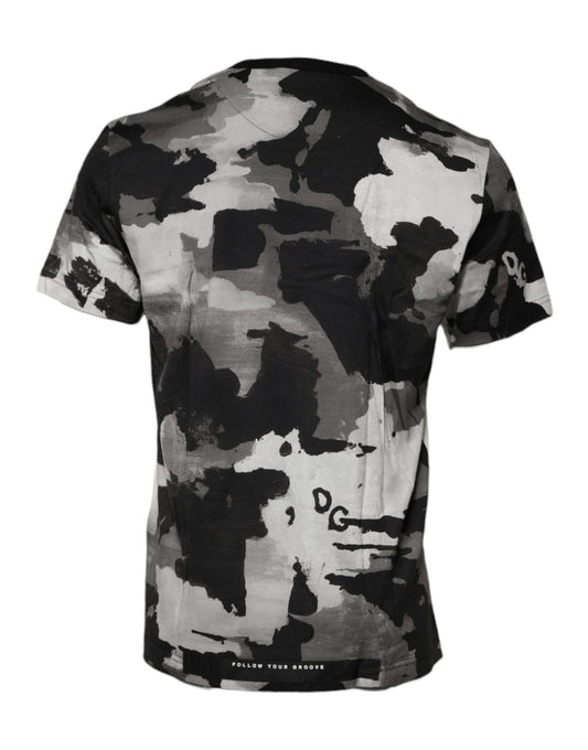Dolce & Gabbana Camouflage T-Shirt Multicolor Cotton Crew Neck Regular Fit Italy