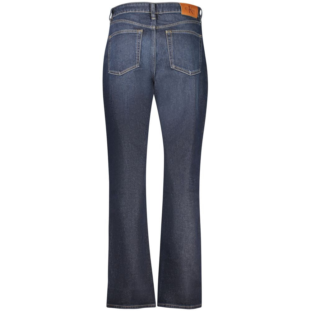 Calvin Klein Women's High-Rise Blue Jeans | Straight Leg Wide Fit Designer Denim | Kloset97