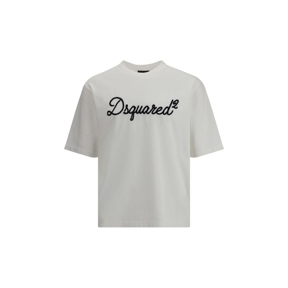 Dsquared² White Cotton Logo T-Shirt – Oversized Fit AW26