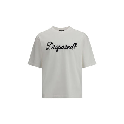 Dsquared² White Cotton Logo T-Shirt – Oversized Fit AW26