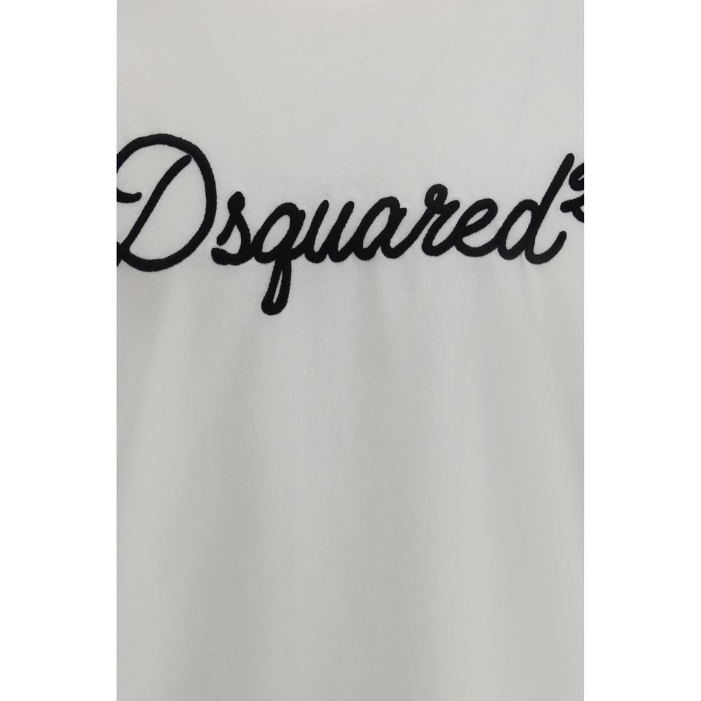 Dsquared² White Cotton Logo T-Shirt – Oversized Fit AW26