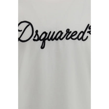 Dsquared² White Cotton Logo T-Shirt – Oversized Fit AW26