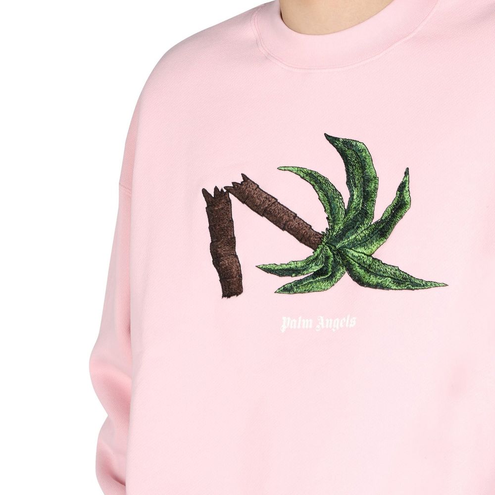 Palm Angels Multicolor Cotton Sweatshirt – Embroidered Logo Crew Neck (Men’s)