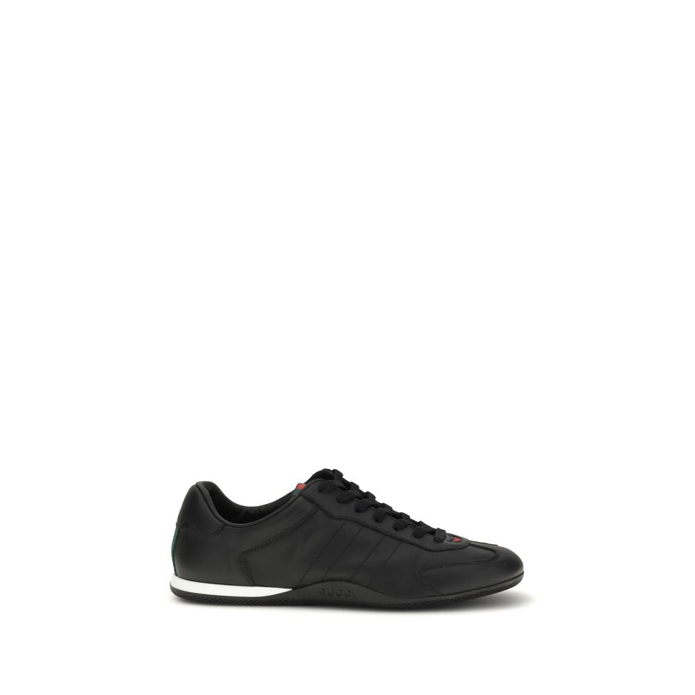 Gucci Black Calf Leather Bos Taurus Low Top Sneakers | Luxury Designer Trainers | Kloset97