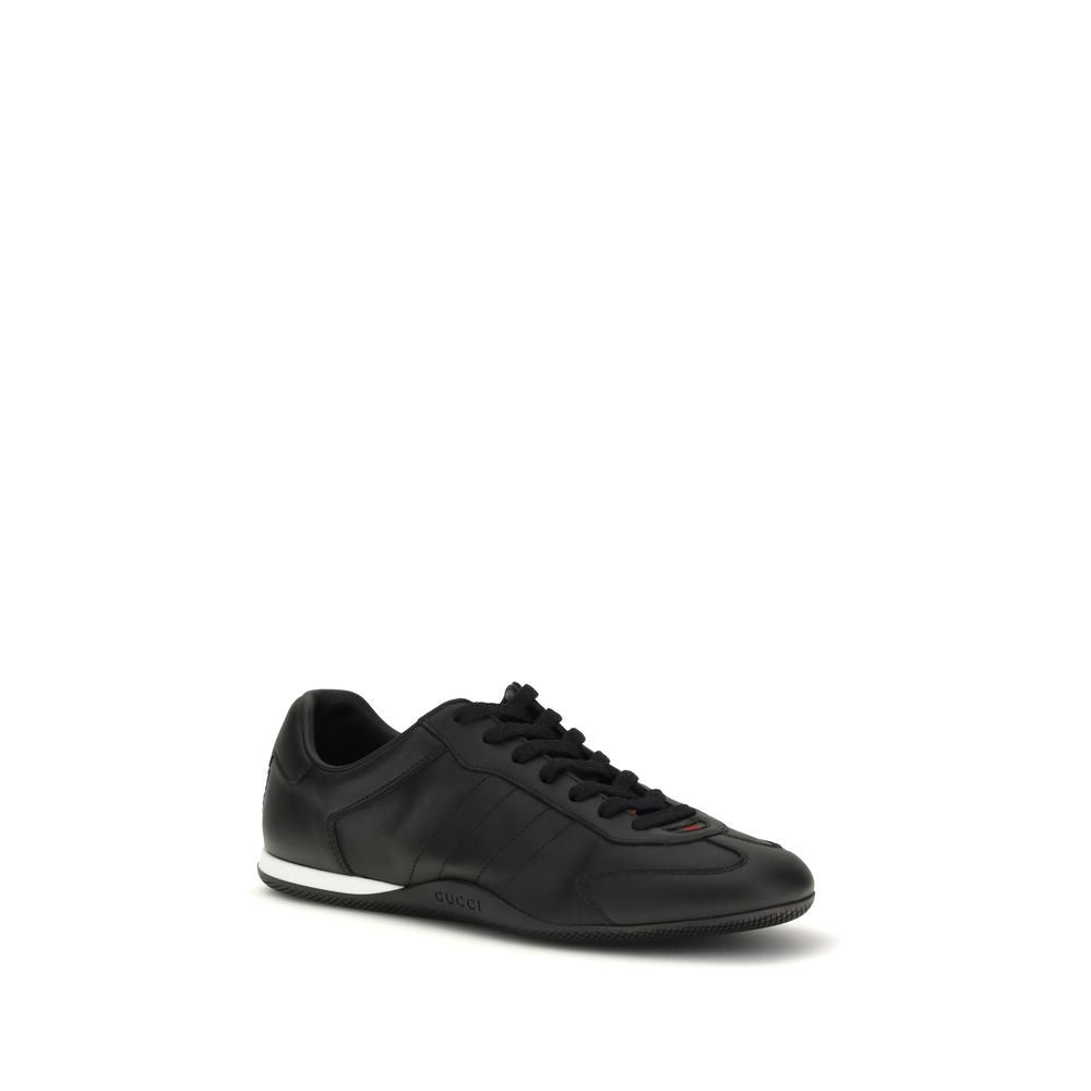 Gucci Black Calf Leather Bos Taurus Low Top Sneakers | Luxury Designer Trainers | Kloset97