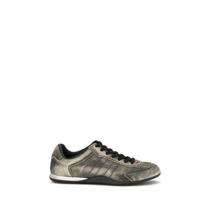 Gucci Black Calf Leather Bos Taurus Low Top Sneakers | Luxury Designer Trainers