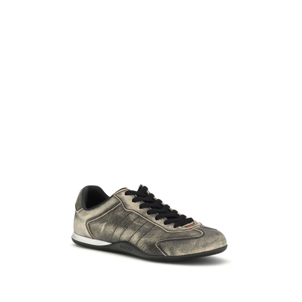 Gucci Black Calf Leather Bos Taurus Low Top Sneakers | Luxury Designer Trainers