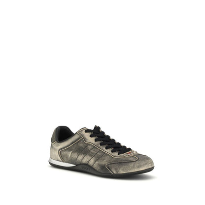 Gucci Black Calf Leather Bos Taurus Low Top Sneakers | Luxury Designer Trainers