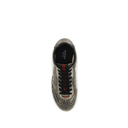Gucci Black Calf Leather Bos Taurus Low Top Sneakers | Luxury Designer Trainers