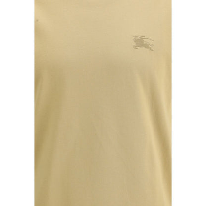 Burberry Beige Check Trim Cotton T-Shirt Men's Designer Luxury EKD Logo Tee