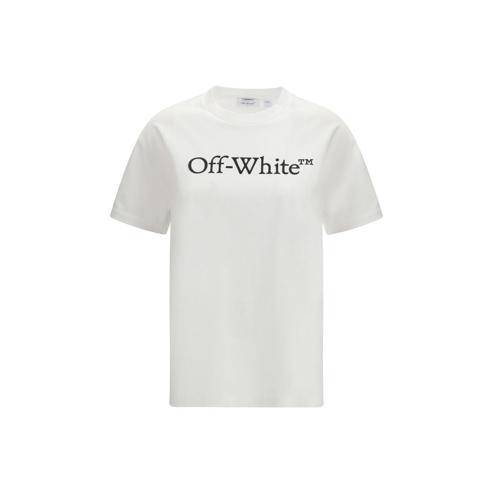 Off-White Big Logo Bookish T-Shirt White Cotton Sportswear Regular Fit SS26