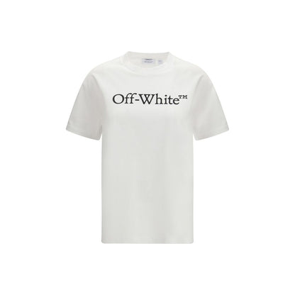 Off-White Big Logo Bookish T-Shirt White Cotton Sportswear Regular Fit SS26