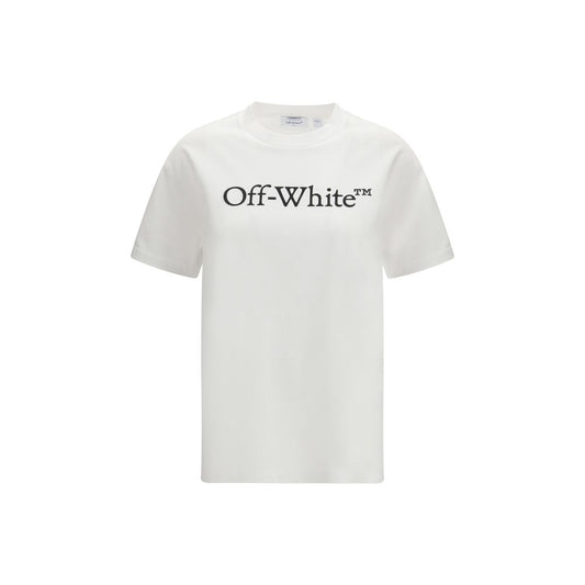 Off-White Big Logo Bookish T-Shirt White Cotton Sportswear Regular Fit SS26