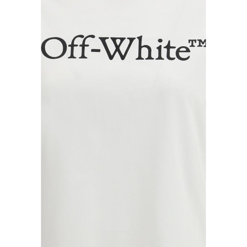 Off-White Big Logo Bookish T-Shirt White Cotton Sportswear Regular Fit SS26