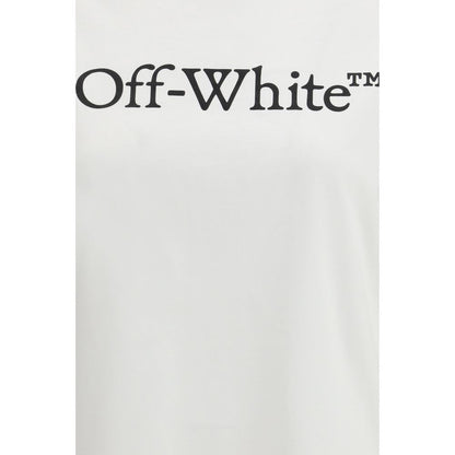 Off-White Big Logo Bookish T-Shirt White Cotton Sportswear Regular Fit SS26