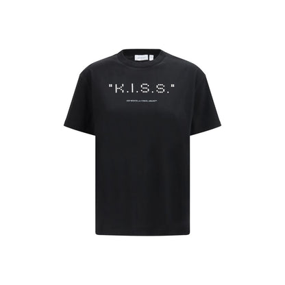 Off-White Kiss Quote T-Shirt Black Cotton Graphic Tee SS26 Designer Streetwear