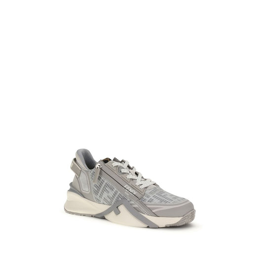 Fendi Flow Gray FF Mesh Athletic Sneakers Luxury Designer Slip-On Trainers Men’s SS26