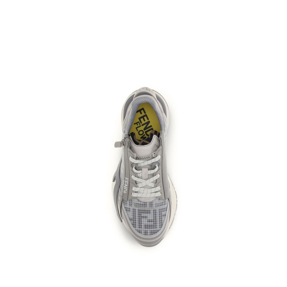 Fendi Flow Gray FF Mesh Athletic Sneakers Luxury Designer Slip-On Trainers Men’s SS26