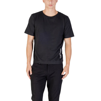 Calvin Klein Sport Black Cotton Stretch T-Shirt Men's Designer Logo Crew Neck Tee