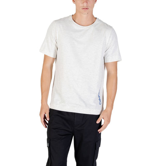 Calvin Klein Sport Gray Cotton Stretch T-Shirt Men’s Designer Casual Crew Neck Tee FW25