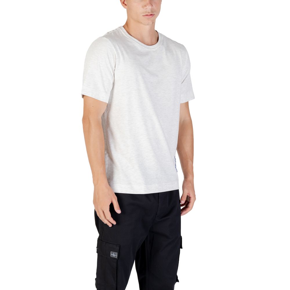 Calvin Klein Sport Grey Cotton Stretch T-Shirt Men's Designer Logo Crew Neck Tee