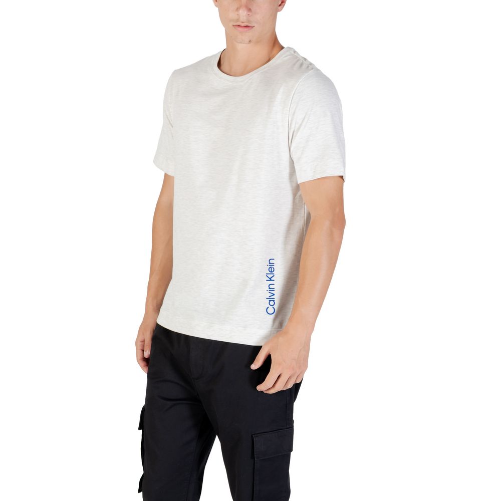 Calvin Klein Sport Grey Cotton Stretch T-Shirt Men's Designer Logo Crew Neck Tee