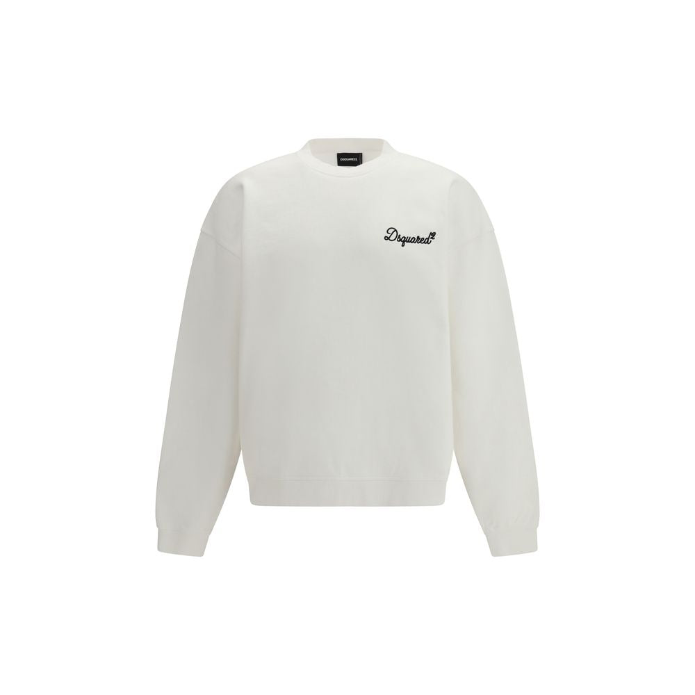 Dsquared² White Logo Sweatshirt Men's Designer Cotton Crew Neck SS26 | Kloset97