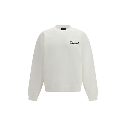 Dsquared² White Logo Sweatshirt Men's Designer Cotton Crew Neck SS26 | Kloset97
