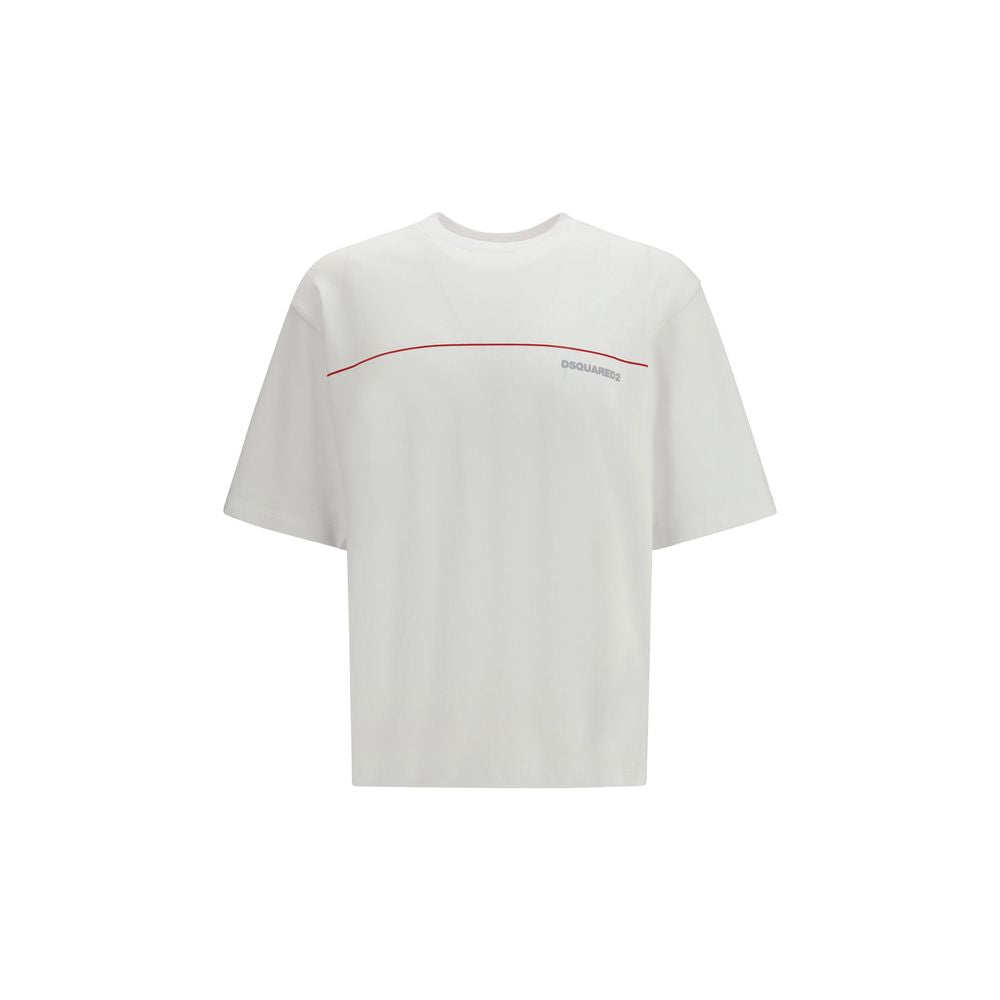 Dsquared² White Oversized Cotton T-Shirt | Luxury Designer Streetwear Tee SS26