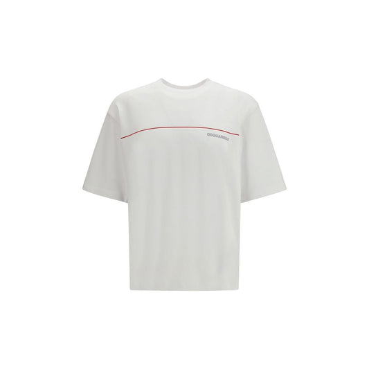Dsquared² White Oversized Cotton T-Shirt | Luxury Designer Streetwear Tee SS26