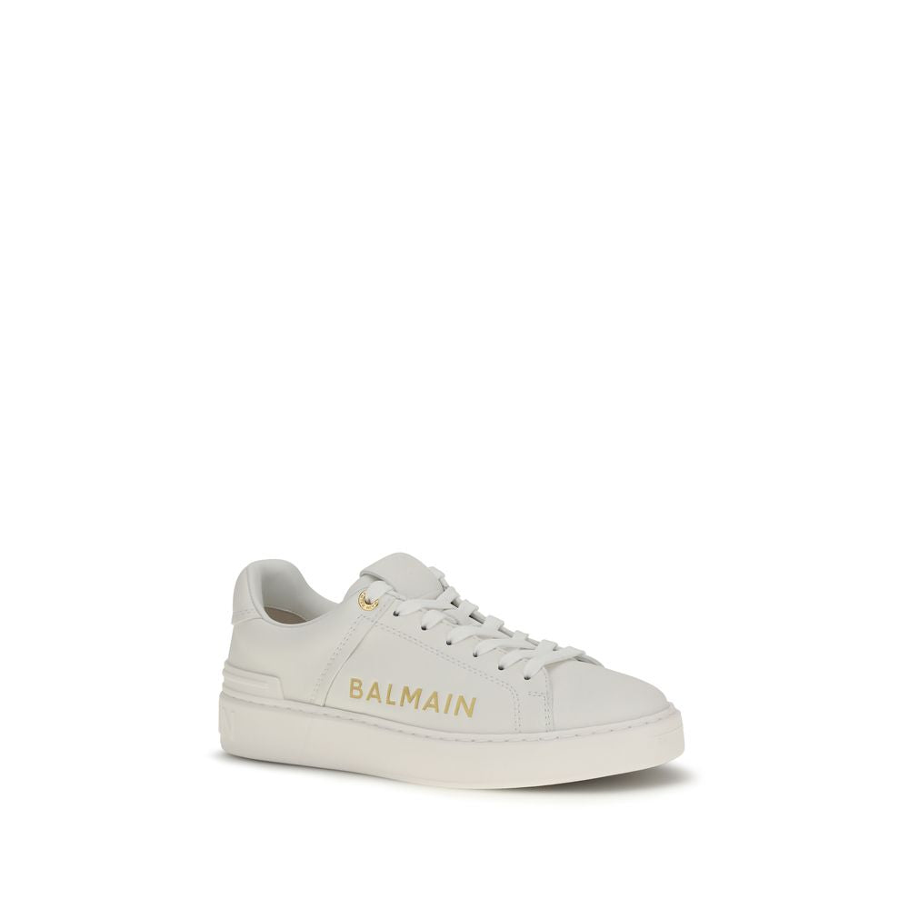 Balmain B-Court White Calf Leather Low Top Sneakers Men's Designer Trainers SS26
