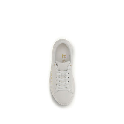 Balmain B-Court White Calf Leather Low Top Sneakers Men's Designer Trainers SS26
