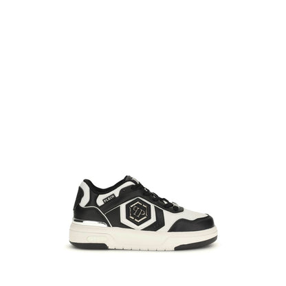 Philipp Plein Black Calf Leather Bos Taurus Sk8r Sneakers Luxury Designer Trainers