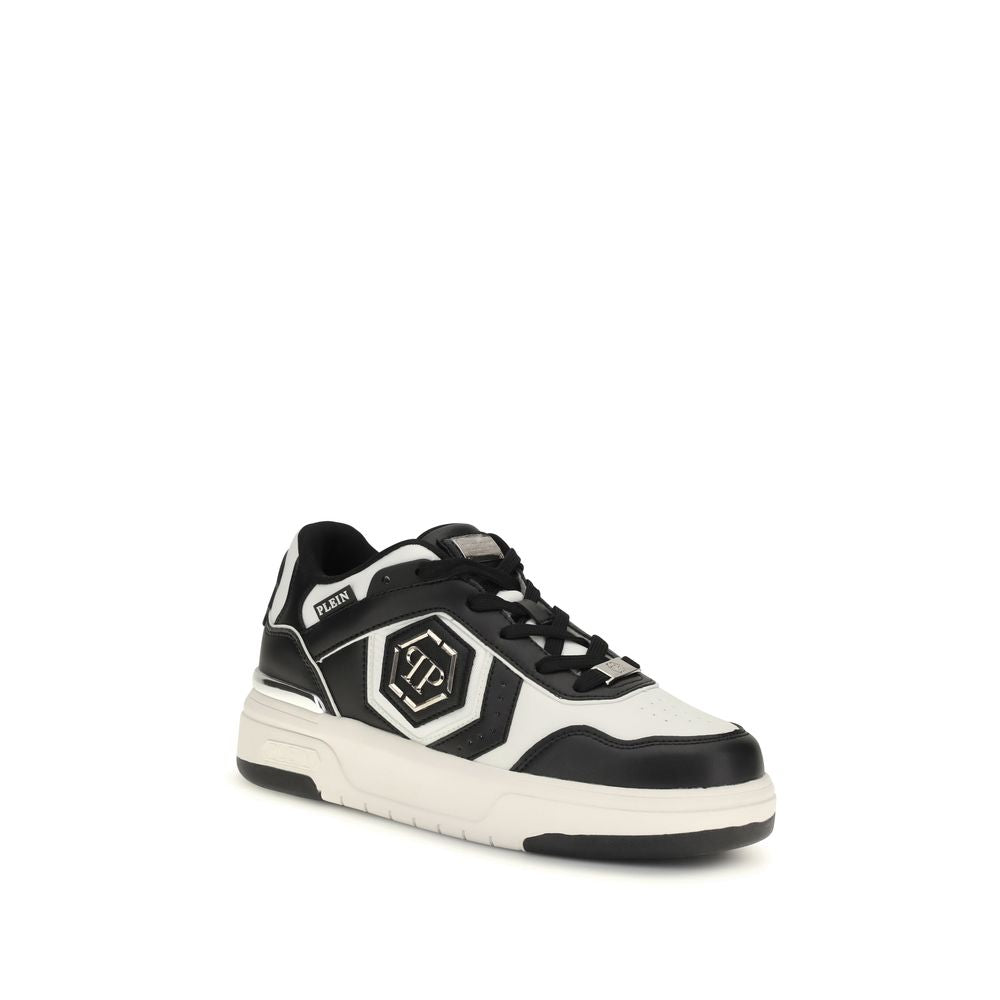 Philipp Plein Black Calf Leather Bos Taurus Sk8r Sneakers Luxury Designer Trainers