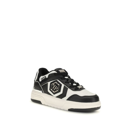 Philipp Plein Black Calf Leather Bos Taurus Sk8r Sneakers Luxury Designer Trainers