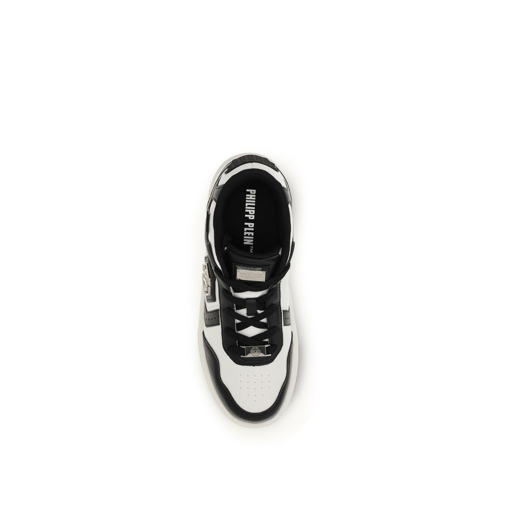 Philipp Plein Black Calf Leather Bos Taurus Sk8r Sneakers Luxury Designer Trainers