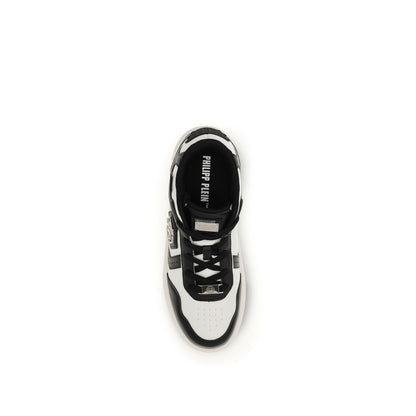 Philipp Plein Black Calf Leather Bos Taurus Sk8r Sneakers Luxury Designer Trainers