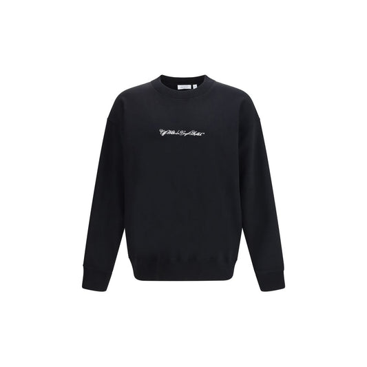 Off-White Black Script Arrow Crewneck Sweatshirt SS26 – Designer Cotton Jumper