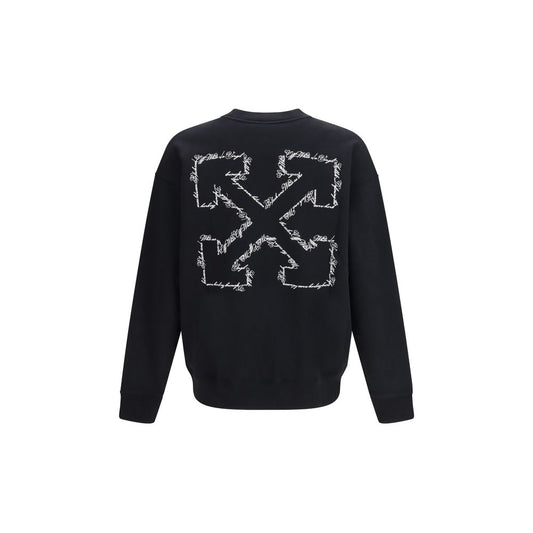 Off-White Black Script Arrow Crewneck Sweatshirt SS26 – Designer Cotton Jumper