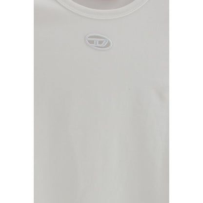 Diesel T-Angie-Od White Slim Fit Cotton T-Shirt with Oval-D Logo | Women's Designer Tee